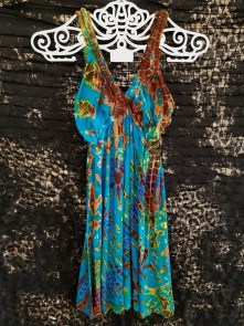 Batik Kleid hellblau